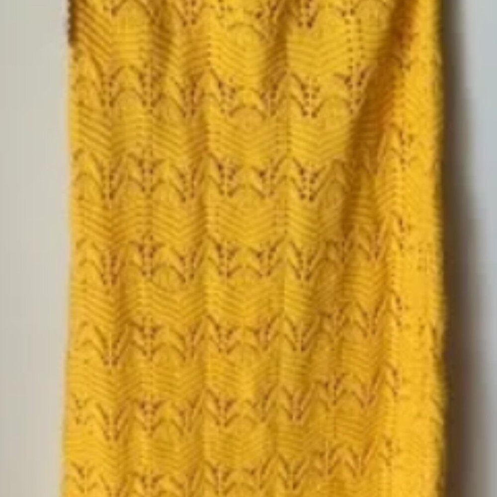 😎House of Harlow 1960 Yellow Daffodil Crocheted Maxi Dress Size: S NWT - Picture 7 of 10